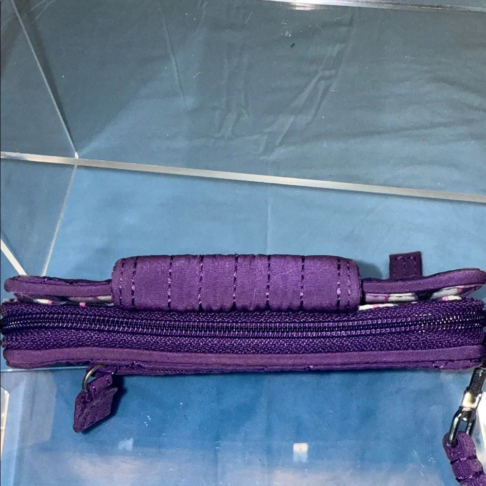 Vera Bradley Purple Quilted Wristlet and key charm - Picture 7 of 12